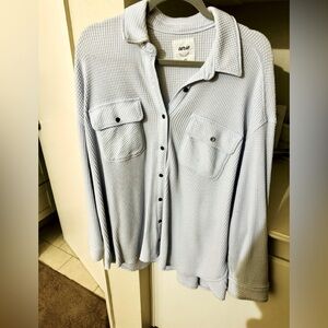 Aerie waffle button up M
